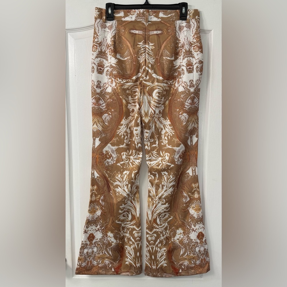 Ouku Men's Ethnic Intricate Disco Pants 60s 70s Bell Western - Picture 3 of 15